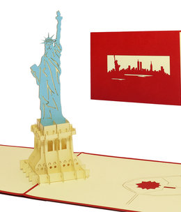 LINPOPUP Pop Up Card, 3D Card, Statue of Liberty, N186