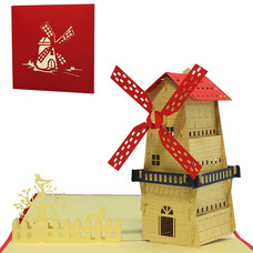 LINPOPUP Pop Up Card, 3D Card, Mill, N185