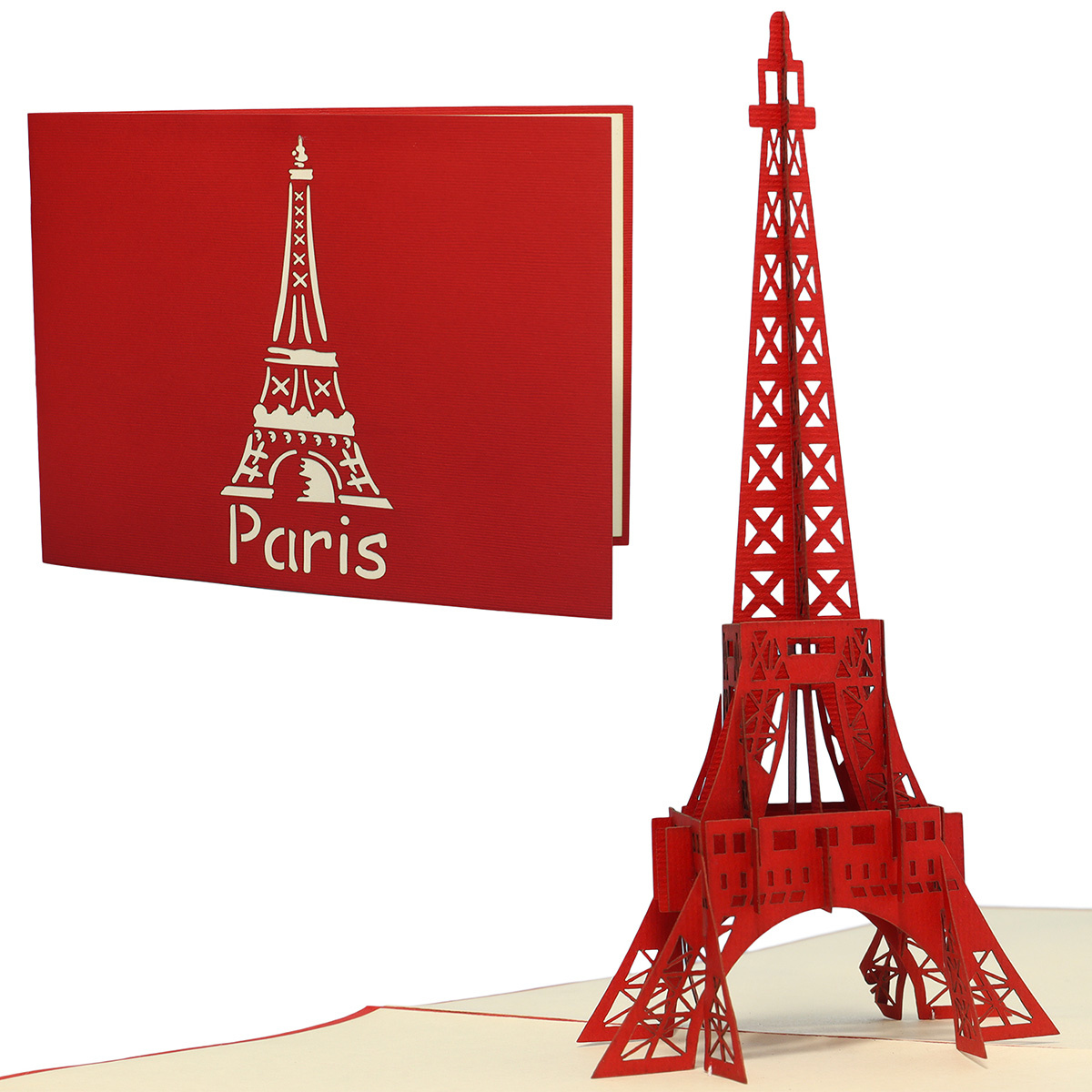 LINPOPUP Pop Up 3D Card, Greeting Card, Travel Voucher, Eiffel Tower, LIN17090, LINPopUp®, N181