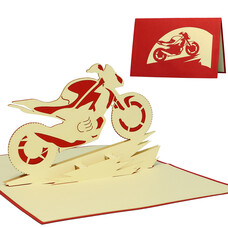 LINPOPUP Pop Up Card, 3D Card, Motorcycle, N157
