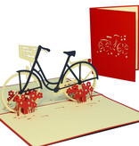 LINPOPUP Pop Up 3D Karte, Geburtstagskarten, Glückwunsch karte, Damenfahrrad, LIN17180, LINPopUp®, N156