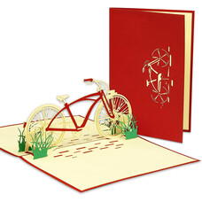 LINPOPUP Pop Up Card, 3D Card, Bicycle, N155