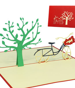 LINPOPUP Pop Up Card, 3D Card, Flowers Bicycle, N153