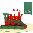 LINPOPUP Pop Up Card, 3D Card, Locomotive, N152