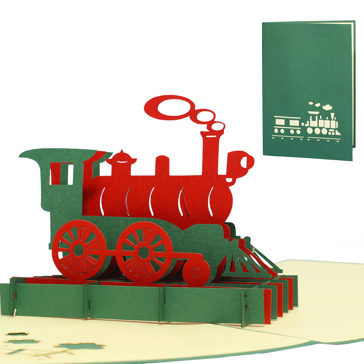 LINPOPUP Pop Up 3D Card, Birthday Cards, Greeting Card, Locomotive, LIN17182, LINPopUp®, N152