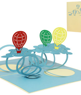 LINPOPUP Pop Up Card, 3D Card, Hot Air Balloons, N151