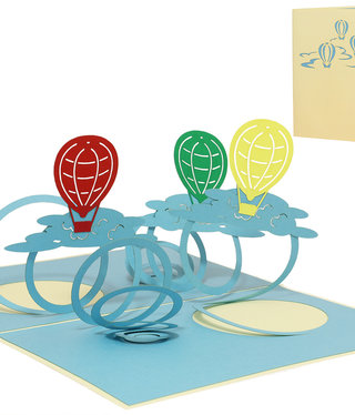 LINPOPUP Pop Up Karte, 3D Karte, Heißluftballons [N151]