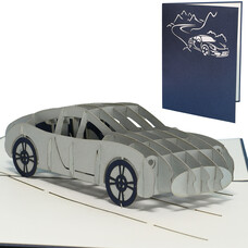 LINPOPUP Pop Up Card, 3D Card, Car, Sports Car, N145