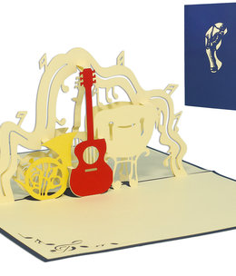 LINPOPUP Pop Up Card, 3D Card, Musical Instruments, N122