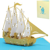 LINPOPUP Pop Up Card, 3D Card, Sailing Ship, N116