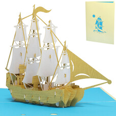 LINPOPUP Pop Up Card, 3D Card, Sailing Ship, N116