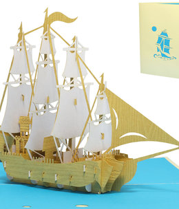 LINPOPUP Pop Up Card, 3D Card, Sailing Ship, N116