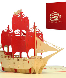 LINPOPUP Pop Up Karte, 3D Karte, Piratenschiff, N114