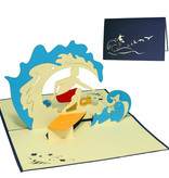 LINPOPUP Pop Up 3D Karte, Geburtstagskarte, Glückwunsch karte, Gutschein, Surfen, LINPopUp®, N111