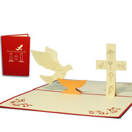 LINPOPUP Pop-up card, communion, confirmation, invitation card, money gift, N102