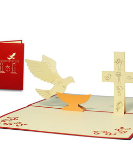 LINPOPUP Pop Up Card, 3D Card, Communion, Christening, N102