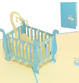 LINPOPUP Pop Up 3D Karte, Geburtskarte, Glückwunsch zur Geburt, Babybett, LINPopUp®, N99