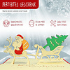 LINPOPUP Pop Up 3D Card, Christmas Card, Greeting Card, Father Christmas Reindeer, LIN17714, LINPopUp®, N411
