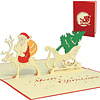LINPOPUP Pop Up 3D Card, Christmas Card, Greeting Card, Father Christmas Reindeer, LIN17714, LINPopUp®, N411
