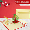 LINPOPUP Pop Up 3D Card, Christmas Card, Greeting Card, Christmas Tree, Fir Tree with Reindeer, LIN17561, LINPopUp®, N451