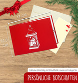 LINPOPUP Pop Up 3D Karte, Weihnachtskarte, Glückwunschkarte, Weihnachtslaterne, LIN17537, LINPopUp®, N444