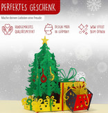 LINPOPUP Pop Up 3D Karte, Weihnachtskarte, Glückwunschkarte, Tannenbaum, Weihnachtsbaum mit Geschenken, LIN17563, N453