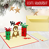 LINPOPUP Pop Up 3D Card, Christmas Card, Greeting Card, Reindeer with Gifts, LIN17558, LINPopUp®, N448