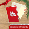 LINPOPUP Pop Up Christmas card, greeting card for christmas,  Snowman at the house, LIN17585, LINPopUp®, N445