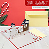 LINPOPUP Pop Up Christmas card, greeting card for christmas,  Snowman at the house, LIN17585, LINPopUp®, N445