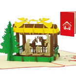 LINPOPUP Pop Up 3D Card, Christmas Card, Greetings Card, Nativity, LIN17586, LINPopUp®, N443