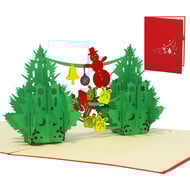 LINPOPUP Pop Up Card, 3D Card, Fir Tree, Christmas Tree, N449