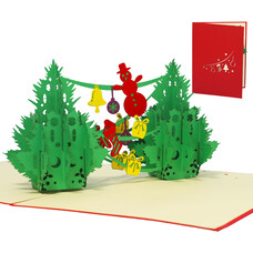 LINPOPUP Pop Up Card, 3D Card, Fir Tree, Christmas Tree, N449