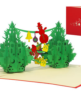 LINPOPUP Pop Up Karte, 3D Karte, Tannenbaum, Weihnachtsbaum, N449