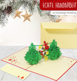 LINPOPUP Pop Up 3D Card, Christmas Card, Greeting Card, Fir Tree, Christmas Trees, LIN17557, LINPopUp®, N449