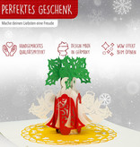 LINPOPUP Pop Up 3D Karte Deluxe, Weihnachtskarte, Glückwunschkarte, Weihnachtsglocken, LIN17397, LINPopUp®, N704