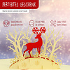 LINPOPUP Pop Up 3D Card, Christmas Card, Greeting Card, Reindeer in the Forest, LINPopUp®, N417