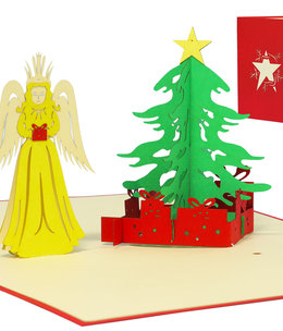 LINPOPUP Pop Up Card, 3D Card, Christmas Card, Fir Tree, Christ Child, N440