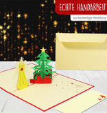 LINPOPUP Pop Up 3D Karte, Weihnachtskarte, Glückwunschkarte, Weihnachtsengel, Christkind, Tannenbaum, LIN17250, LINPopUp®, N440