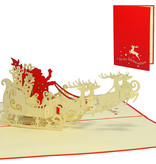 LINPOPUP Pop Up 3D Card, Christmas Card, Greeting Card, Christmas Sleigh, LINPopUp®, N420