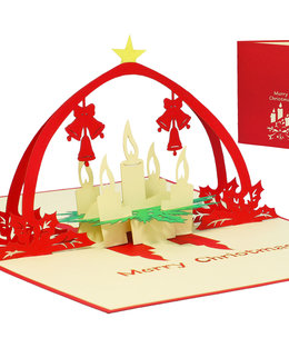Pop Up Karte, 3D Karte, Weihnachtskarte, Adventskranz, N436