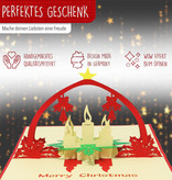 Pop Up 3D Karte, Weihnachtskarte, Glückwunschkarte, Adventskranz, N436