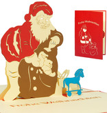 LINPOPUP Pop Up 3D Karte, Weihnachtskarte, Glückwunschkarte, Weihnachtsmann Geschenke, LIN17247, LINPopUp®, N437