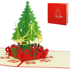 LINPOPUP Pop Up Card, 3D Card, Christmas Card, Christmas Tree Gifts, N425