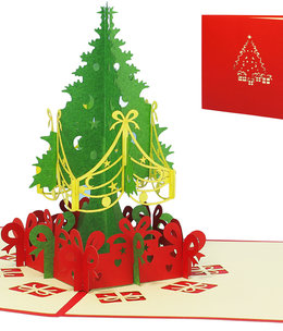 LINPOPUP Pop Up Card, 3D Card, Christmas Card, Christmas Tree Gifts, N425