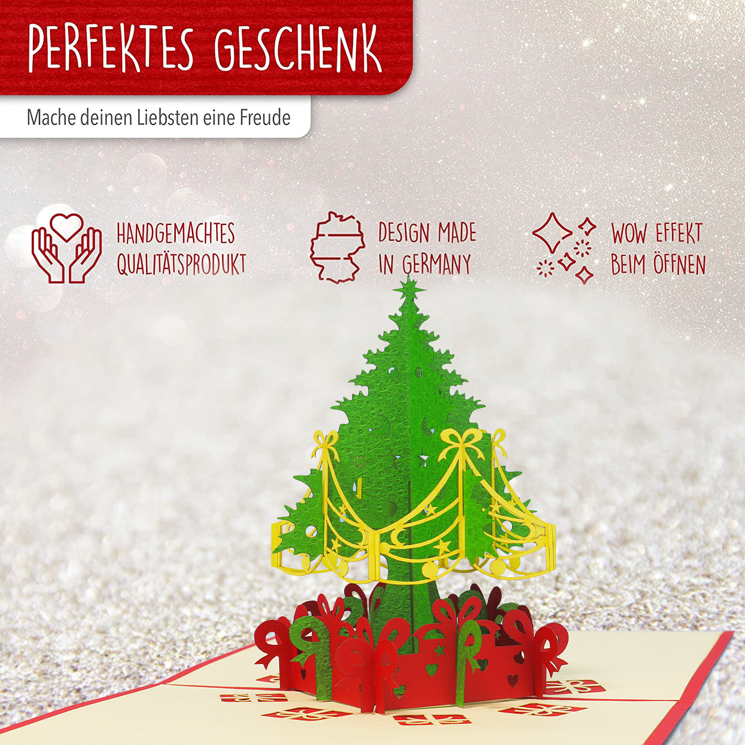 LINPOPUP Pop Up Christmas Card, Christmas Tree, Fir Tree, LIN17158, LINPopUp®, N425
