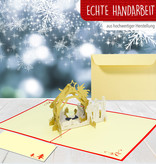 LINPOPUP Pop Up 3D Karte, Weihnachtskarte, Glückwunschkarte, Weihnachtskrippe, Krippe, LINPopUp®, N422