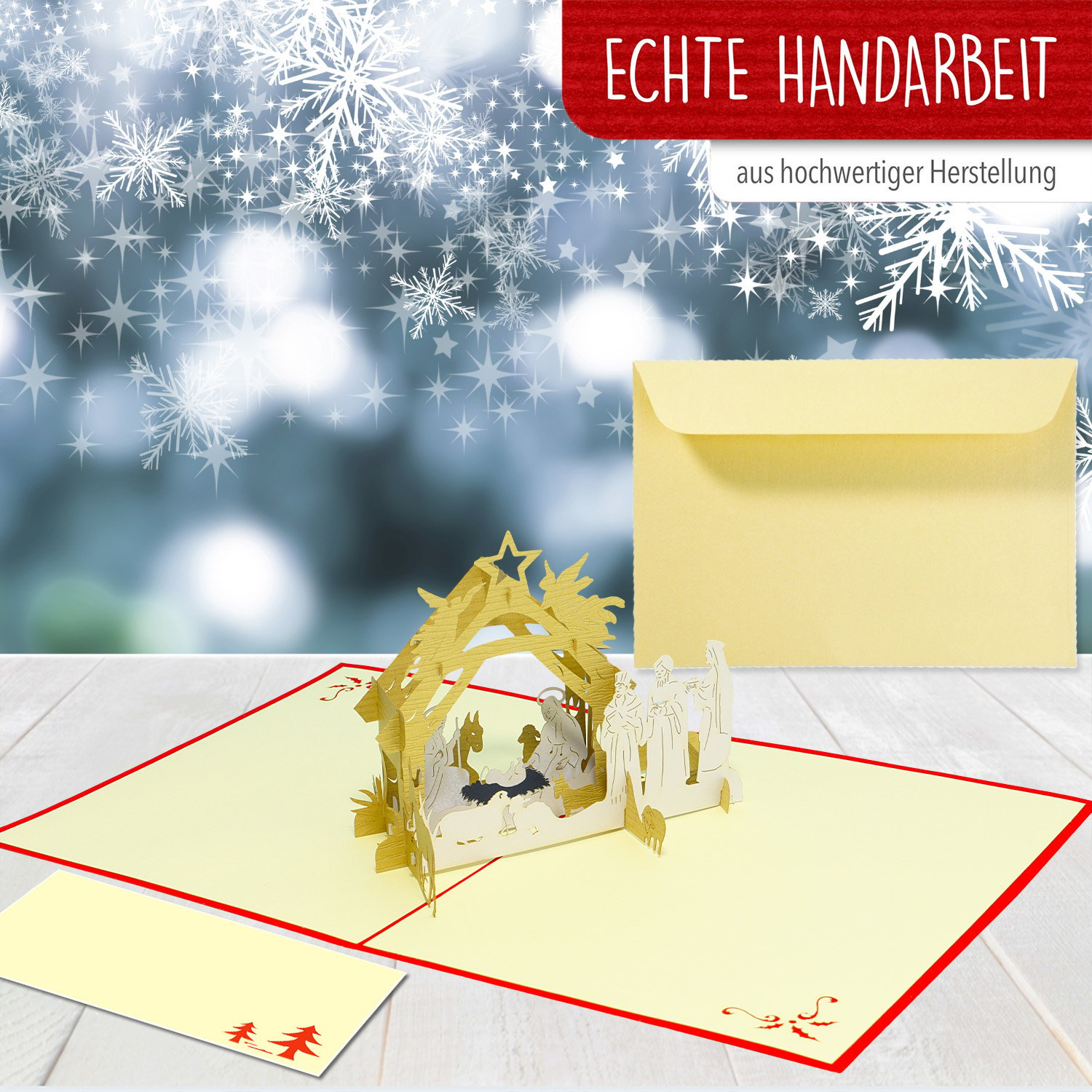 LINPOPUP Pop Up 3D Card, Christmas Card, Greeting Card, Nativity, Nativity, LINPopUp®, N422