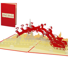 LINPOPUP Pop Up Card, 3D Card, Christmas Card, Christmas Night, N428