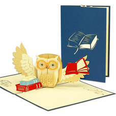 LINPOPUP Pop Up Card, 3D Card, Book Voucher, Owl, N283