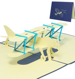 LINPOPUP Pop Up 3D Card, Birthday Cards, Greeting Card, Airplane, LIN17512, LINPopUp®, N146